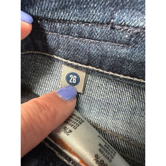 Citizens Of Humanity Size 26 Denim Ombré‎ Jean Shorts Cut Offs Frayed Hem #I3-5 - Picture 4 of 10